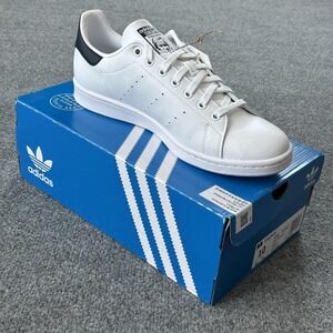 Adidas Stan Smith Shoes Mens Size 10 White Navy Tennis Originals Sneaker FX5501